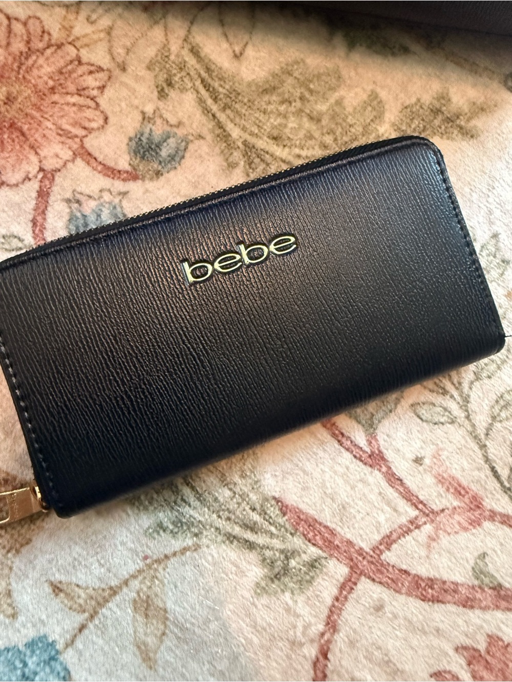 bebe Black Structured Tote with Matching Wallet and Gold Accents - Picture 11 of 15